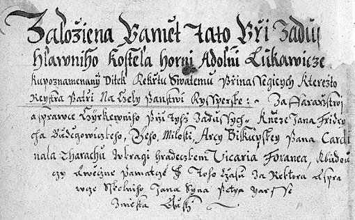 Księga chrztów z Lukavic w latach 1646-1671, wschodnia Bohemia, Czechy